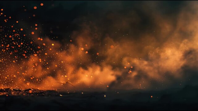 Dark Dramatic Smoke and Ember Background
