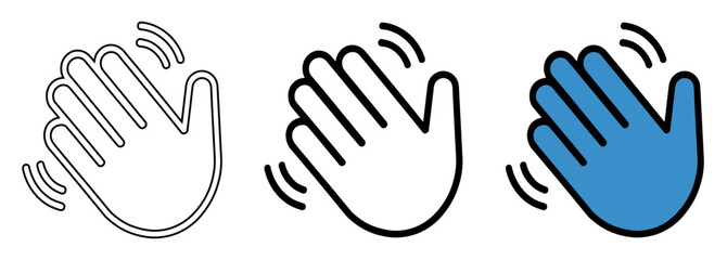 Obraz premium Waving Hand Vector Icon Set for Greeting and Communication