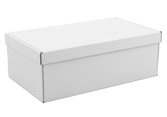 Naklejka premium White cardboard box isolated on transparent background for product packaging mockup