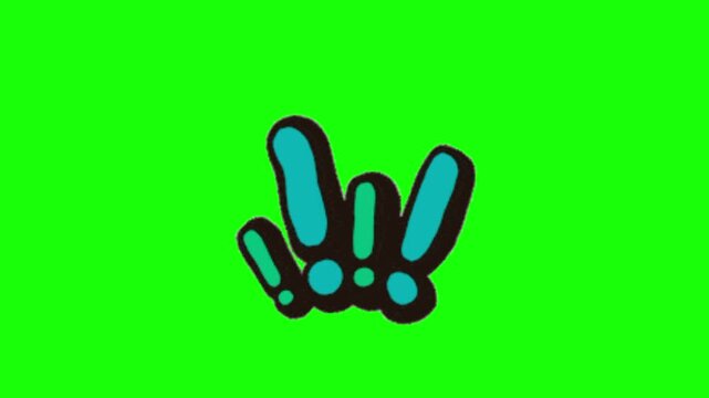 exclamation animatikn in green background