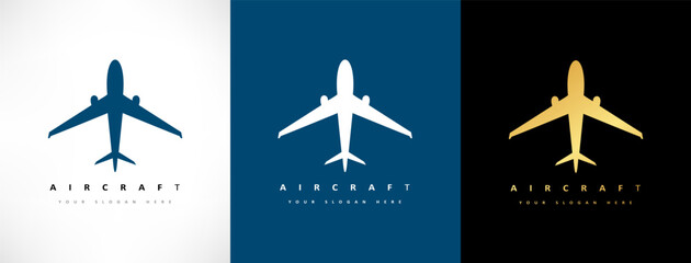Aircraft logo vector. Plane transport design