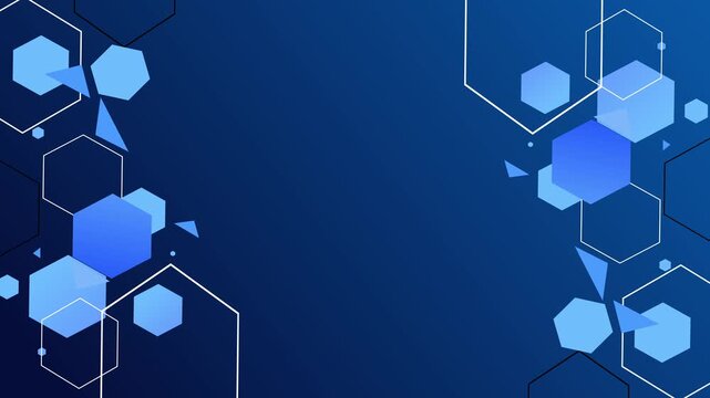 Abstract hexagon technology background shape line animation