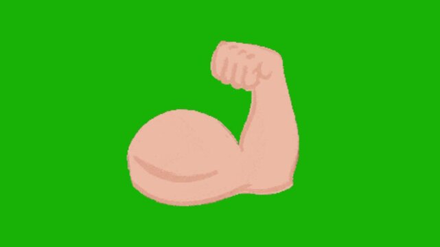 strong hand animation on green background