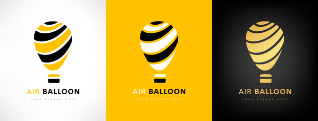 Hot air balloon logo vector design