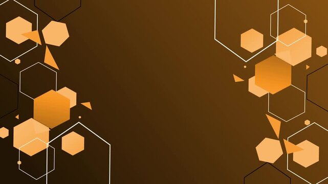 Abstract hexagon technology background shape line animation