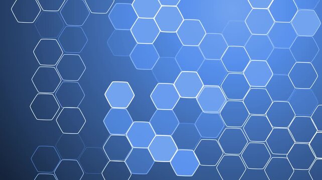Abstract honeycomb hexagon pattern on gradient background animation