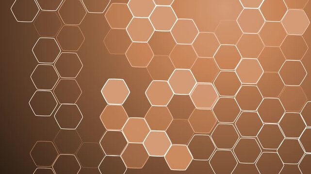 Abstract honeycomb hexagon pattern on gradient background animation