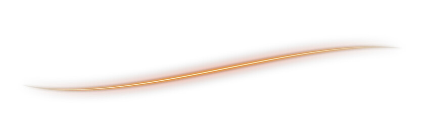 Abstract solar orange light stroke neon curve for warm energy Isolated On Transparent Background PNG	
