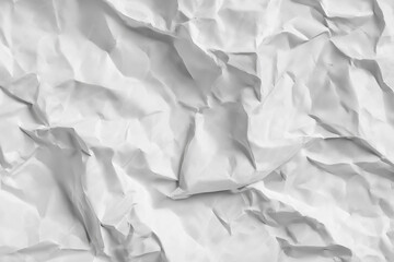Fototapeta premium Minimalist white crumpled paper texture with sharp creases and deep shadows, abstract wrinkled background for clean stationery design