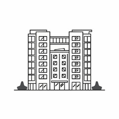 Modern building outline vector style