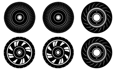 Collection of Various Tire Designs and Patterns for Vehicle Wheels