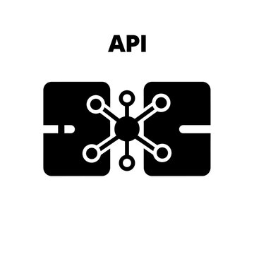API Icon with Connection Nodes and Lines.