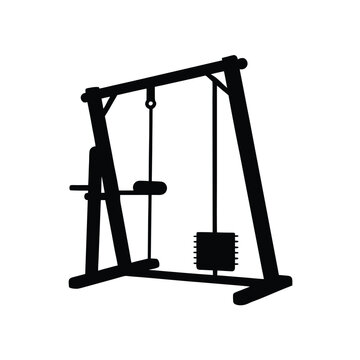 Cable Triceps Pushdown Machine Silhouette for Upper Body Workout
