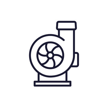 centrifugal pump icon, line pictogram