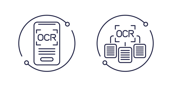 OCR line icons, Optical character recognition technology