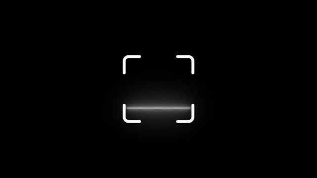 scanner icon animation isolated scanner neon shine icon animation .fingerprint biometric scanning animation. Biometric scanning showing neon fingerprint icon with fingerprint line animation