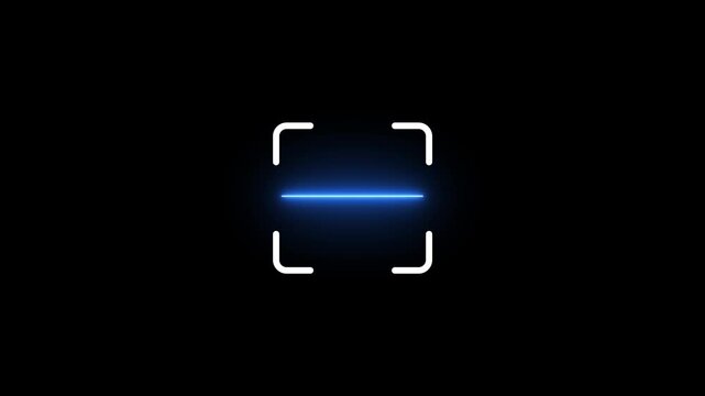 scanner icon animation isolated scanner neon shine icon animation .fingerprint biometric scanning animation. Biometric scanning showing neon fingerprint icon with fingerprint line animation