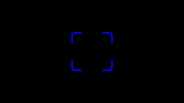 scanner icon animation isolated scanner neon shine icon animation .fingerprint biometric scanning animation. Biometric scanning showing neon fingerprint icon with fingerprint line animation