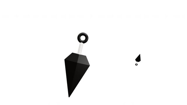 3d animation japanese culture kunai ninja weapon throwing knife traditional low poly suitable for martial arts themes, video game assets, or cultural presentations