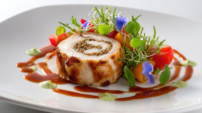 poussin with truffle stuffing and madei