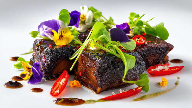 korean galbi short rib with black garlic