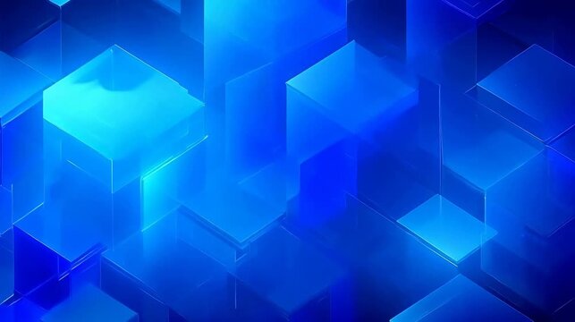 Blue Cubes in a Geometric Pattern