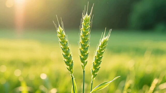 GreenWheatStalkinSunlitField