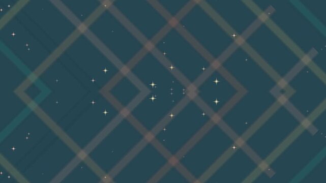 Dark Blue Plaid Pattern with Sparkling Stars.