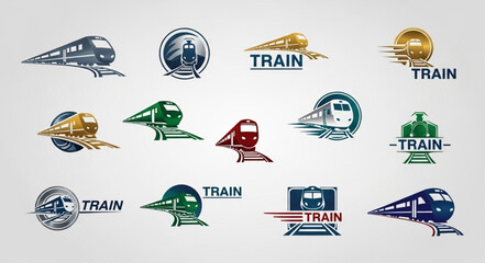 Collection of Train Logos and Icons. © Iwan