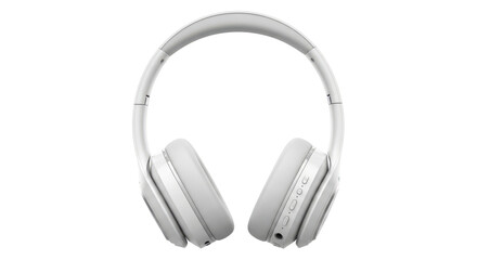 Fototapeta premium White wireless headphones, modern audio device for music. Isolated on transparent background, png