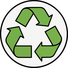 Obraz premium Recycling Arrows Icon in Heart Shape Sustainable Love and Eco Concept