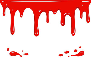 Red Sauce Splash Vector Isolated on White. Ketchup Liquid Splash Element for Fast Food Design. Chili Sauce Spill Clipart for Restaurant Promotion. Glossy Red Condiment Graphic