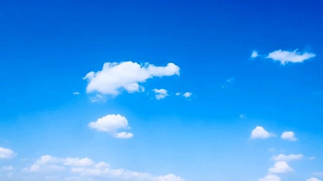 Minimalist Deep Blue Sky with Small White Altocumulus Clouds
