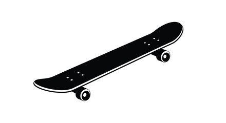 A black skateboard depicted in a stark minimalist silhouette © MDSAJIB