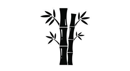 Minimalist bamboo stalks and leaves presented as a striking silhouette © MDSAJIB