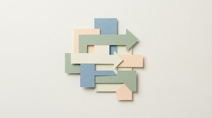 Fototapeta premium 3D Colorful Arrow Cluster Against Light Gray Background