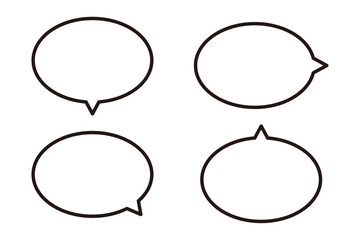 吹き出しイラスト素材　白　ベクター