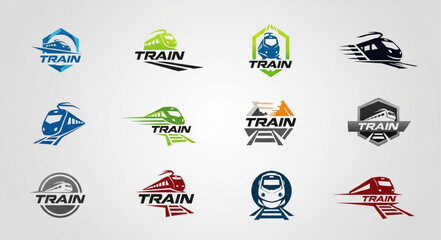 Collection of Train Logos and Icons for Transportation Industry. © Rian