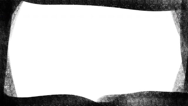 Hand drawn frame animation in sketch style with thin black lines on transparent background Looping outline border for motion graphics overlays presentations and design elements