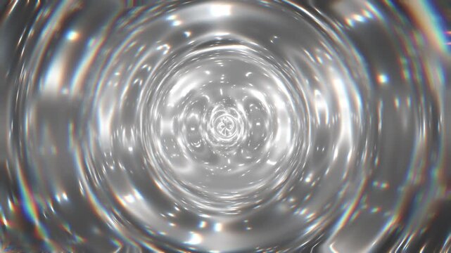 Iridescent Glass Tunnel Background Rainbow Spiral Futuristic