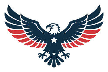 Obraz premium Eagle with the American flag, patriotic vector illustration