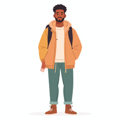 Obraz premium Illustration of a man standing in casual clothing with a relaxed posture