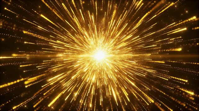 黄金の光が舞い広がる華やかな祝祭の爆発