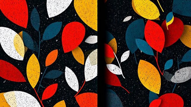 Colorful abstract leaf pattern