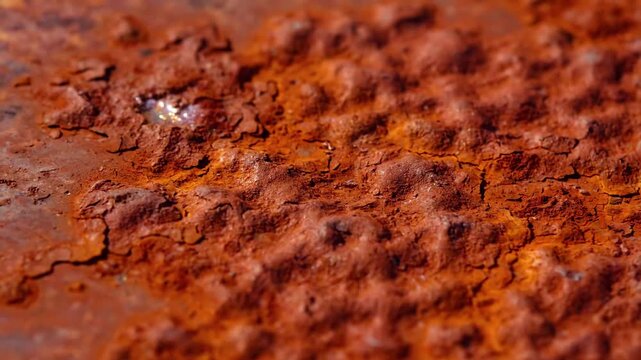 Abstract Metal Patina An abstract, artistic shot focusing purely on the visual beauty of aged metal, showcasing a specific, brightly reflective gleam within a field of rich, oxidized colors.