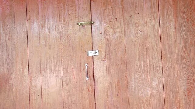 Teak wood door, teak color, folding door.