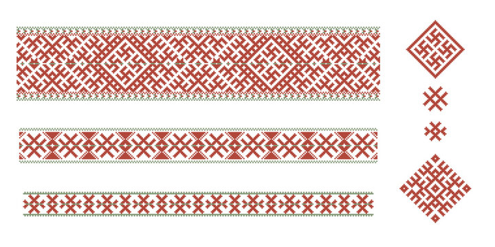 Latvian sashes with traditional ornamentation