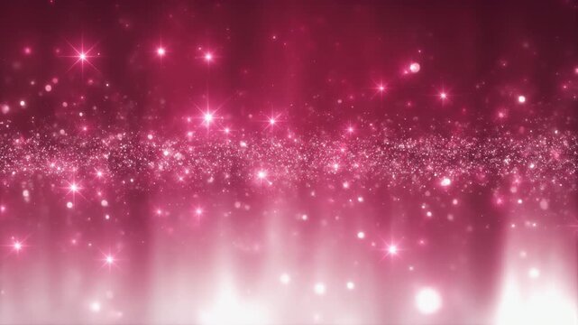 桜色の光粒が舞い広がる春のきらめき抽象背景