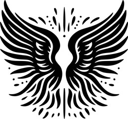 Classic Feathered Wing Emblem...