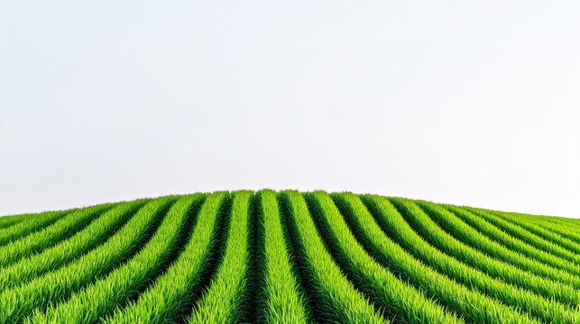 Verdant Rows of Vibrant Green Crops
